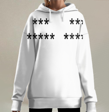 Чёрные звёзды рейтинг три пять звёзд, Hoodie Long Oversize 3D