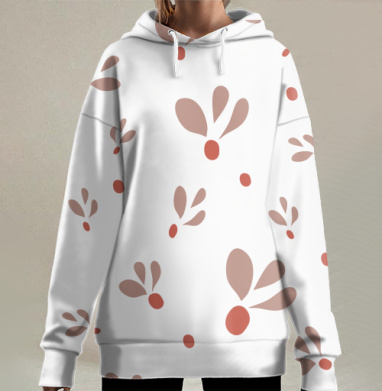 Нежный узор пыльцы по воздуху, Hoodie Long Oversize 3D