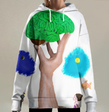 Не крадите у детей будущее и мечты — символический арт, Hoodie Long Oversize 3D