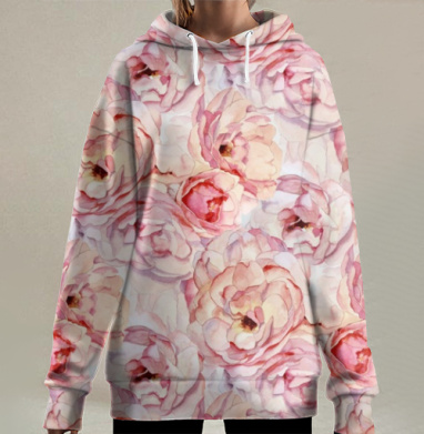 Розы аромат, Hoodie Long Oversize 3D