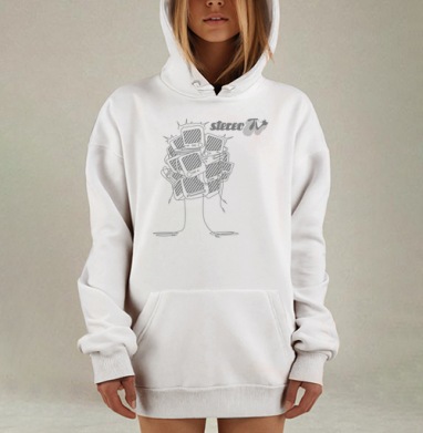 Нагромождение телевизоров с проводами формирующее голову человека, Hoodie Mjhigh Dig, оверсайз, утепленная