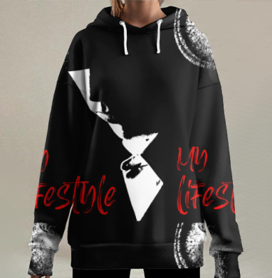 Мужчина в шляпе с акцентом на стиль жизни, Hoodie Long Oversize 3D