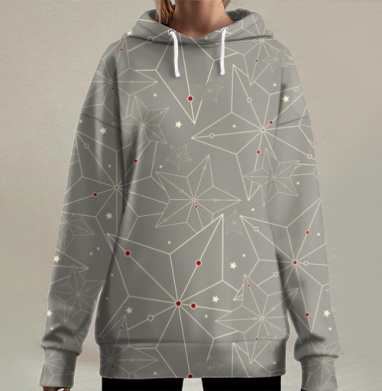 Звездный паттерн, Hoodie Long Oversize 3D