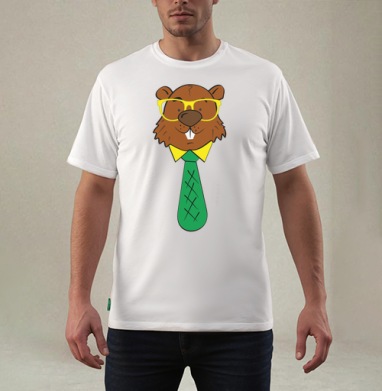 siBEARian BOBster / Сибирский Бобстер, Футболка мужская REGULAR белая