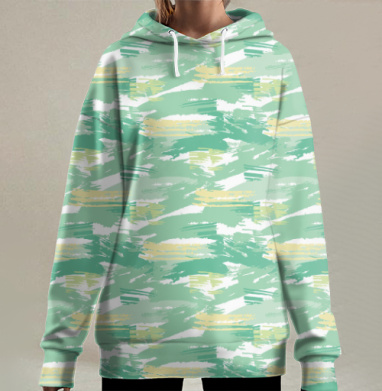 Абстрактный узор весенней свежести, Hoodie Long Oversize 3D