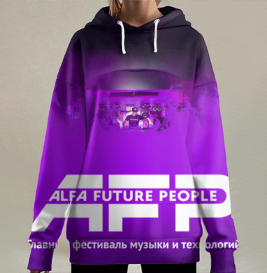 Футуристический музыкальный фестиваль ALFA FUTURE PEOPLE, Hoodie Long Oversize 3D