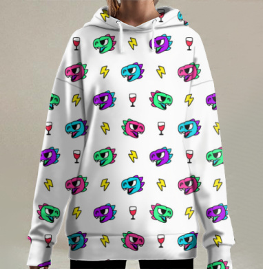 Alсosaur, Hoodie Long Oversize 3D