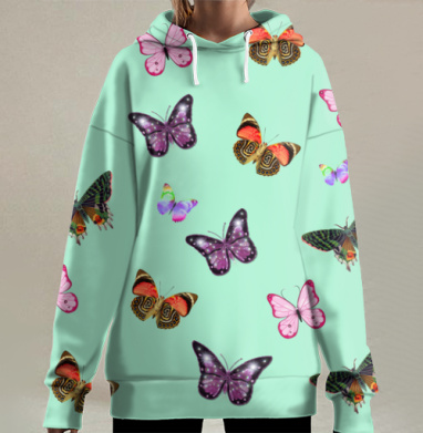 Бабочки для настроения, Hoodie Long Oversize 3D