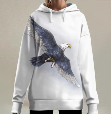 Белоголовый орел, Hoodie Long Oversize 3D