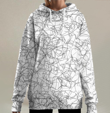 Хаотичный мозг мыслительный процесс безумие, Hoodie Long Oversize 3D