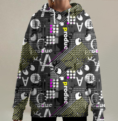 Безумные глазки, Hoodie Long Oversize 3D