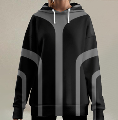Блэк классик, Hoodie Long Oversize 3D
