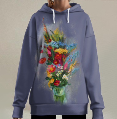 Букет из сада, Hoodie Long Oversize 3D
