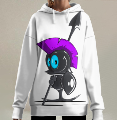 Чёрная  пешка, Hoodie Long Oversize 3D