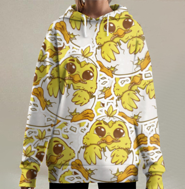Цыпленок, Hoodie Long Oversize 3D