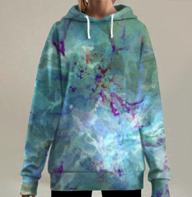 Цветок,солнце,вода, Hoodie Long Oversize 3D