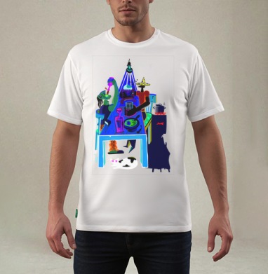 Механический торс киборга, анатомия машины, Футболка мужская REGULAR белая