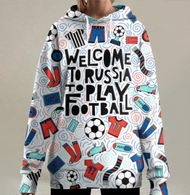 Добро пожаловать в Россию. Футбол, Hoodie Long Oversize 3D