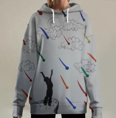 Символ надежды и принятия: силуэт на краю, Hoodie Long Oversize 3D