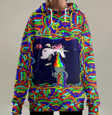 Единорожка, Hoodie Long Oversize 3D