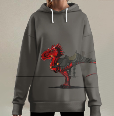 Ездовой динозавр, Hoodie Long Oversize 3D