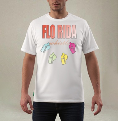 Flo Rida - Whistle / Флорида Свисток, Футболка мужская REGULAR белая