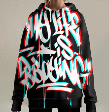 Жизнь танец, Hoodie Long Oversize 3D