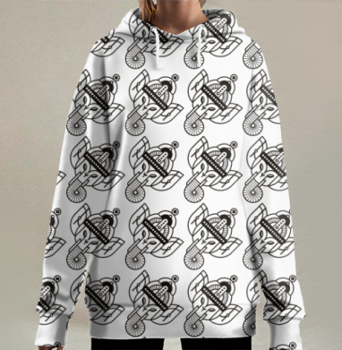 Голова Ганеши Индийского божества с головой слона GANESHA, Hoodie Long Oversize 3D
