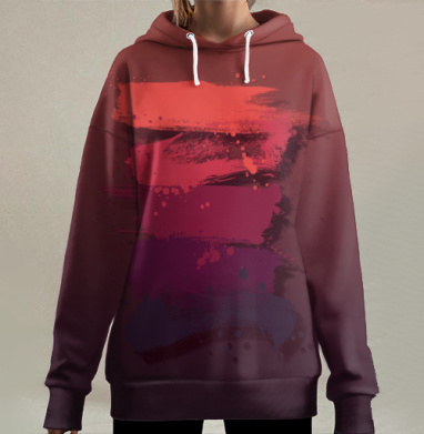 Градиентный дизайн, Hoodie Long Oversize 3D