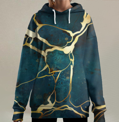 Гранж абстракция, Hoodie Long Oversize 3D