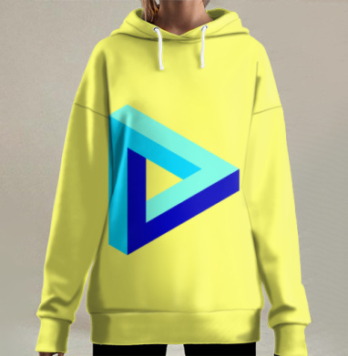 Минималистичный треугольник Пенроуза – оптическая иллюзия, Hoodie Long Oversize 3D