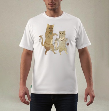 Katzen / Кошки, Футболка мужская REGULAR белая