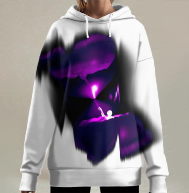 Человек свет направляет борьба света с мраком, Hoodie Long Oversize 3D