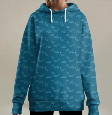 Киты, Hoodie Long Oversize 3D