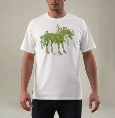 Konik / Коник, Футболка мужская REGULAR белая