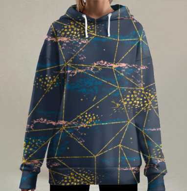 Космическая паутина, Hoodie Long Oversize 3D
