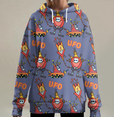 Космические дудлики, Hoodie Long Oversize 3D