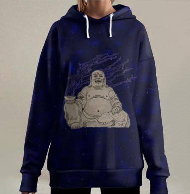 Космический Будда, Hoodie Long Oversize 3D