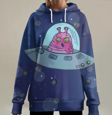 Космический червяк, Hoodie Long Oversize 3D