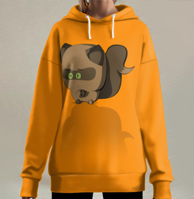 Котики верный друг, Hoodie Long Oversize 3D
