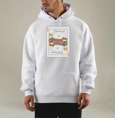 Игривый Белый Кот в Роли Дамы с Сладостями, Толстовка Mjhigh, утепленная