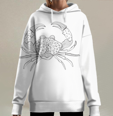 Краб, Hoodie Long Oversize 3D