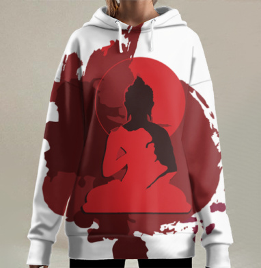 Красный Будда, Hoodie Long Oversize 3D