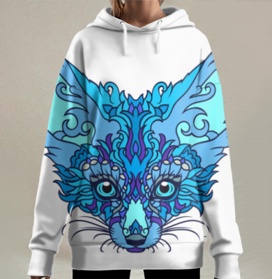 Лазурный фенек, Hoodie Long Oversize 3D