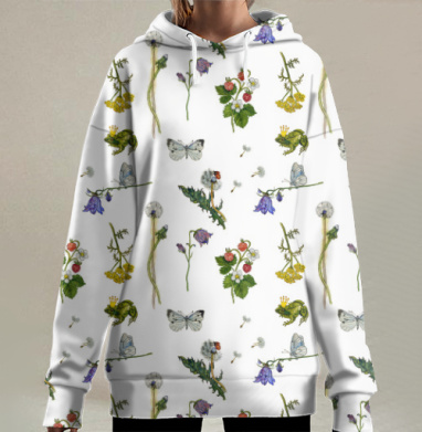 Лесные сокровища., Hoodie Long Oversize 3D