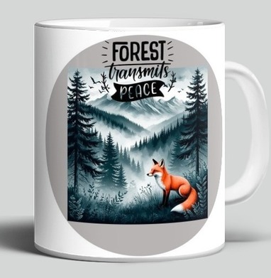 Грациозная дикая рыжая лиса в туманном лесу Forest transmits PEACE - Уютные принты