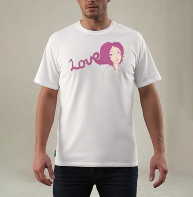 Love is in the hair  / Любовь в волосах, Футболка мужская REGULAR белая
