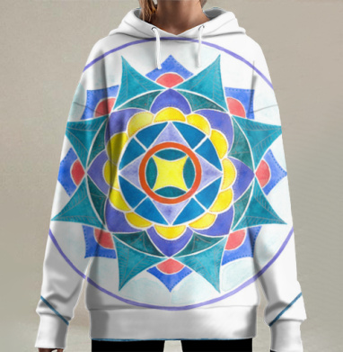 Геометрическая мандала для гармонии и вдохновения, Hoodie Long Oversize 3D