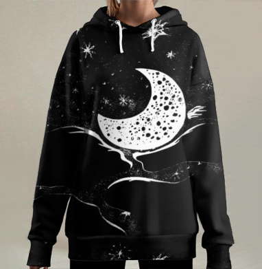 Месяц, Hoodie Long Oversize 3D