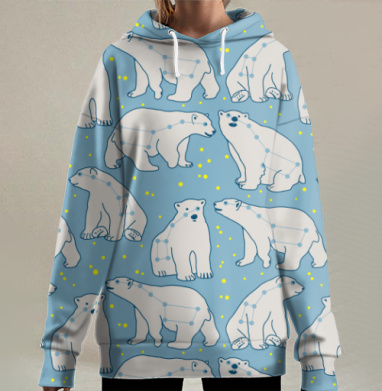 Мишки созвездия, Hoodie Long Oversize 3D